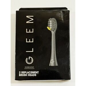 GLEEM Replacement Brush Heads Unisex 2 Pack Black Electric Toothbrush Refills